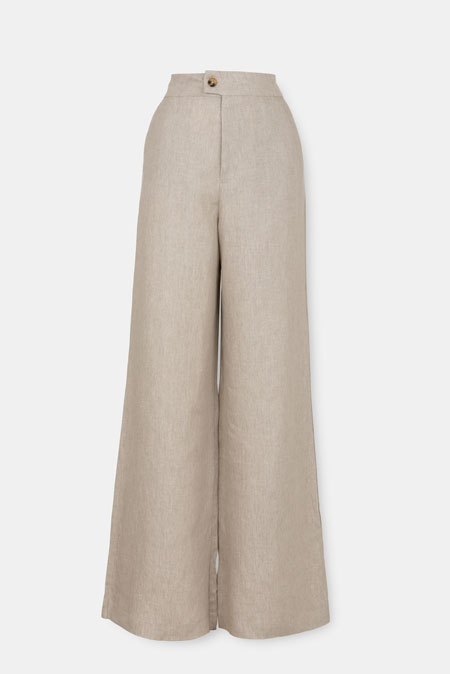 Lanene pantalone širokog kroja Tiffany Production