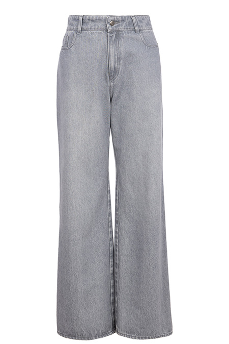 Sive ženske farmerke širokih nogavica sa džepovima Tiffany Production