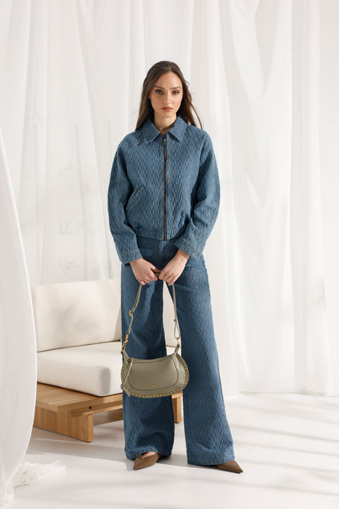 Farmerke širokih nogavica sa teksturom Tiffany Production