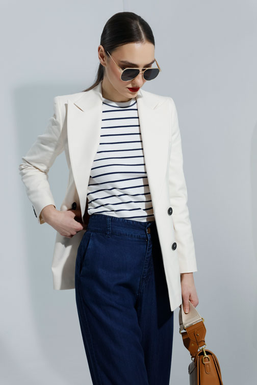 Tencel pantalone širokog kroja u denim stilu Tiffany Production