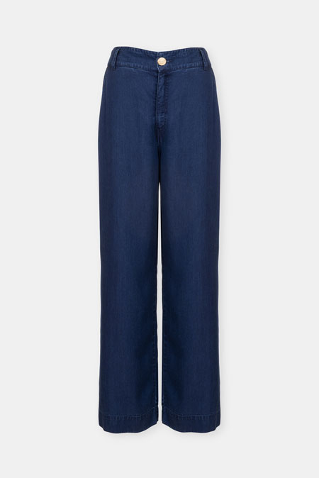 Tencel pantalone širokog kroja u denim stilu Tiffany Production