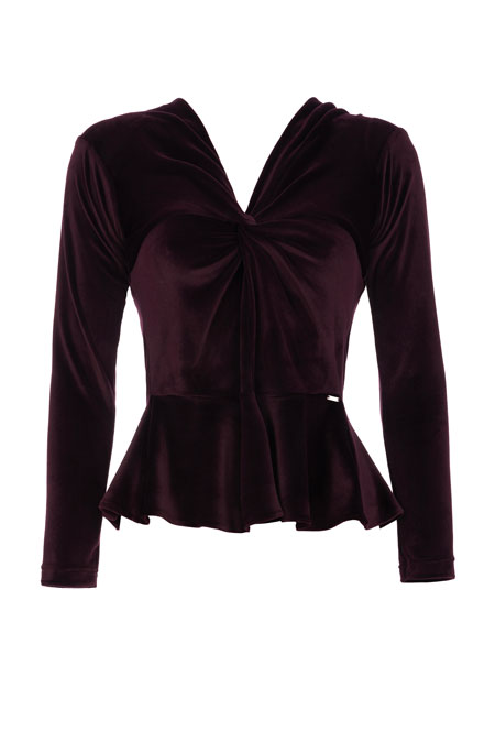 Tiffany Production Plišana bluza dugih rukava sa V-izrezom