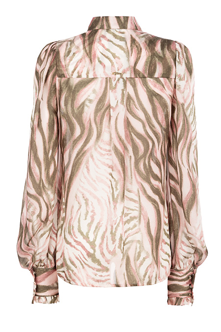 Bluza dugih rukava sa dezenom i kragnom na vezivanje Tiffany Production