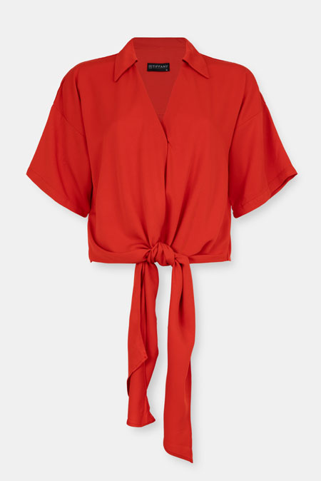 Elegantna bluza sa vezivanjem u struku Tiffany Production