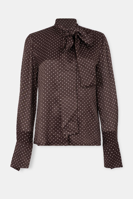 Tiffany Production Satenska bluza sa tufnicama i mašnom