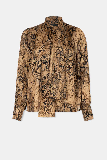 Tiffany Production Bluza sa mašnom i animal printom
