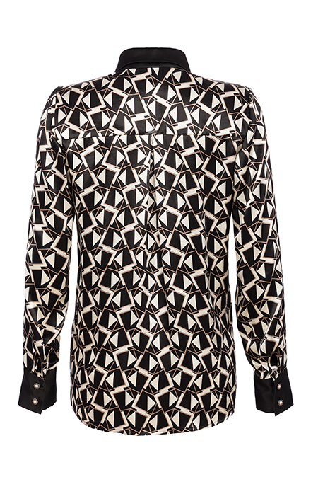 Ženska košulja dugih rukava sa kontrastnim porubima u dezenu Tiffany Production