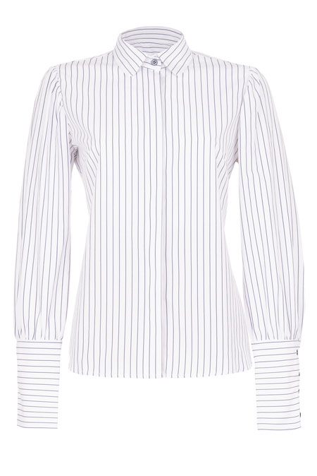 Tiffany Production Ženska prugasta košulja sa dugim rukavima i ukrasnim dugmićima