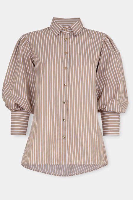 Prugasta košulja sa puf rukavima Tiffany Production