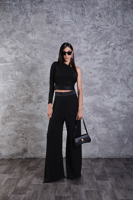 Top na jedno rame sa satenskim pojasom Tiffany Production