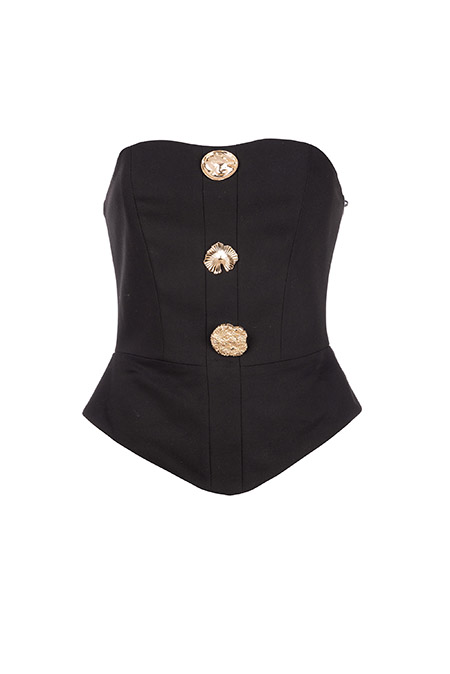 Asimetrični top sa dekorativnim dugmićima Tiffany Production