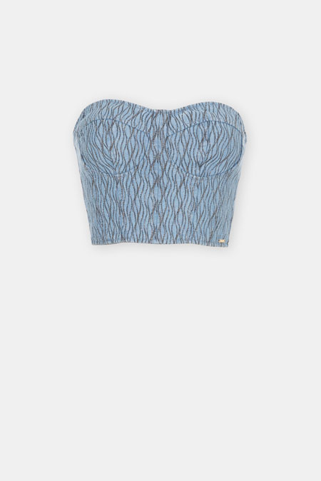 Teksas crop top sa teksturom Tiffany Production