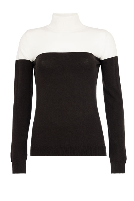 Ženski džemper sa visokom kragnom u dve nijanse Tiffany Production