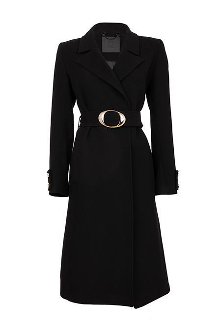 Elegantni kaput sa kaišem i zlatnom kopčom Tiffany Production