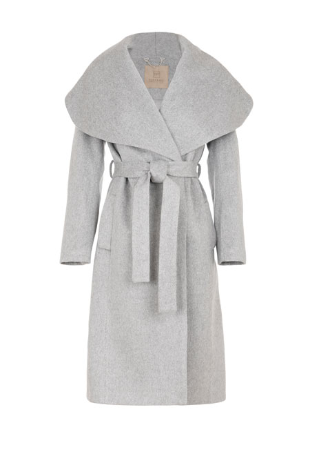 Ženski kaput sa naglašenom kragnom i pojasom Tiffany Production