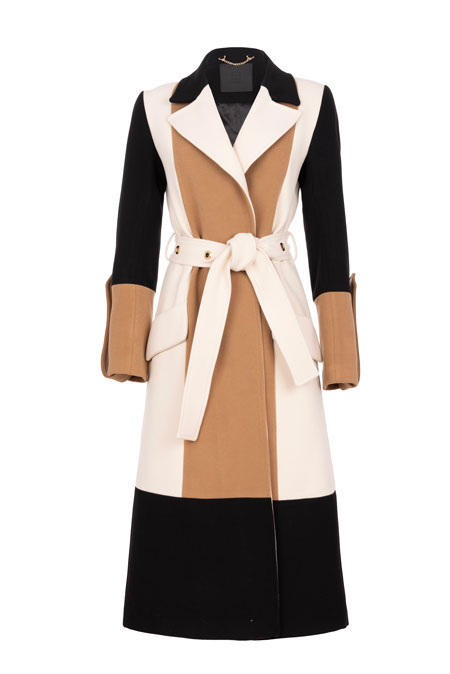 Tiffany Production Ženski midi kaput sa kaišem i ukrasnim detaljima