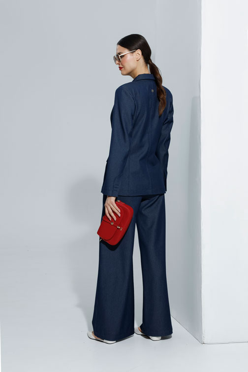 Teget sako sa dvorednim kopčanjem Tiffany Production