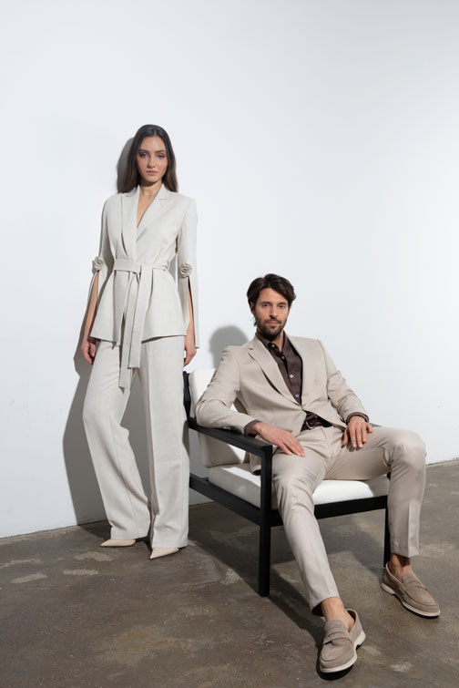 Tiffany Production Elegantni sako sa vezivanjem u struku