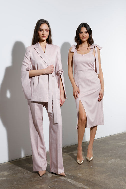 Elegantni sako sa vezivanjem u struku Tiffany Production