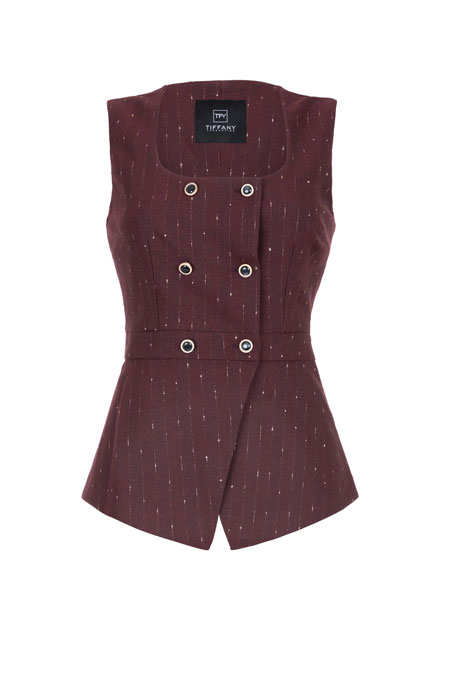 Ženski prsluk bez rukava sa svetlucavim nitima Tiffany Production