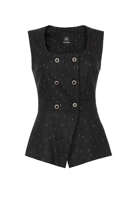 Ženski prsluk bez rukava sa svetlucavim nitima Tiffany Production