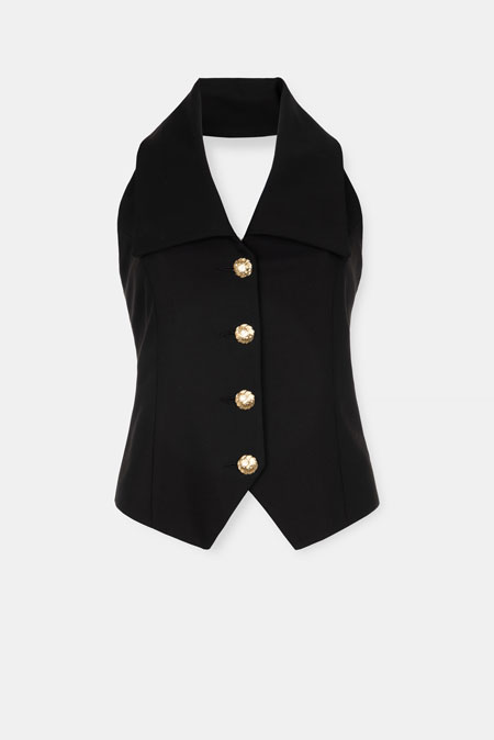 Strukirani prsluk sa otvorenim leđima Tiffany Production