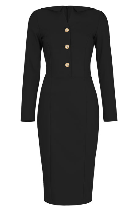 Midi haljina sa dugim rukavima i šlicem pozadi Tiffany Production