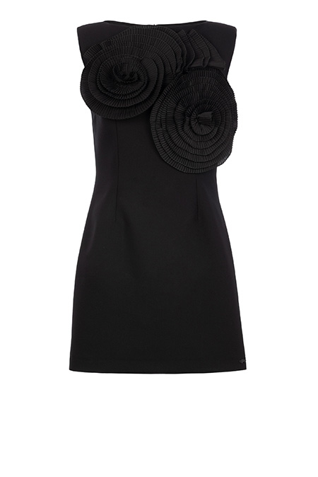 Mini haljina bez rukava sa ukrasnim cvetovima Tiffany Production