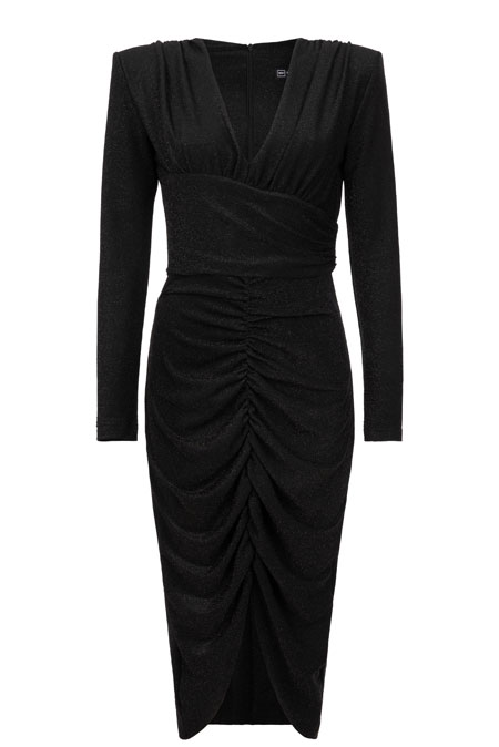 Midi haljina sa diskretnim sjajem i V-izrezom Tiffany Production