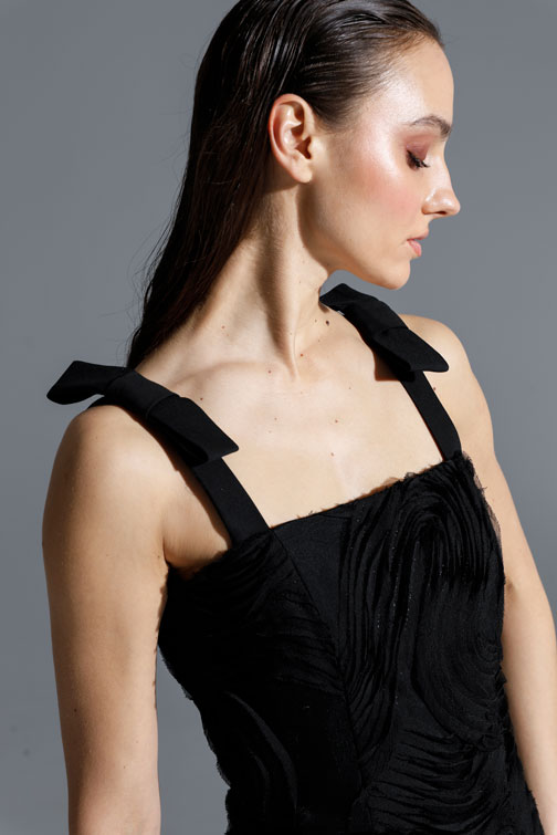 Elegantna midi haljina sa teksturom Tiffany Production