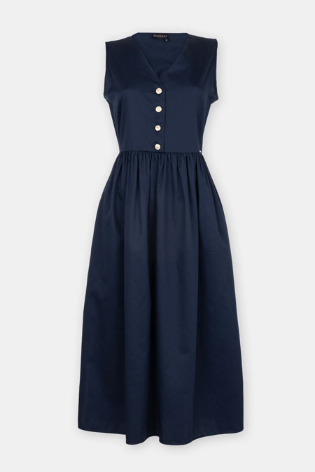 Haljina bez rukava sa dugmićima i V izrezom Tiffany Production