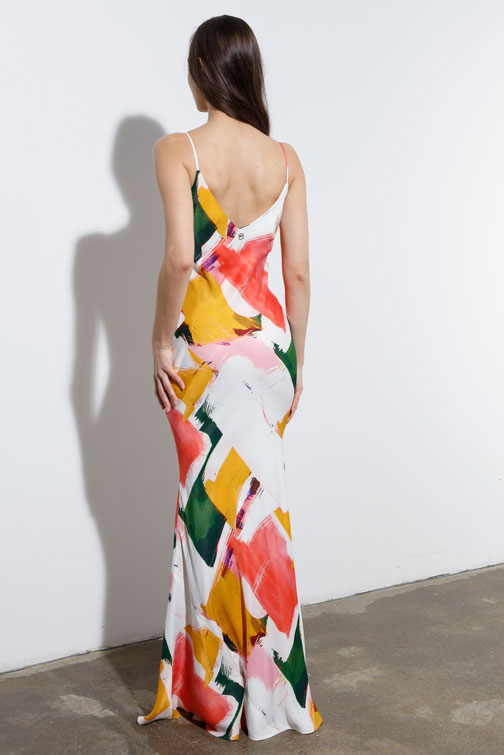 Duga haljina u apstraktnom dezenu Tiffany Production