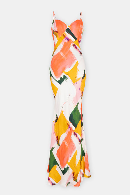 Duga haljina u apstraktnom dezenu Tiffany Production