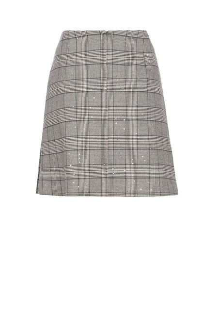 Mini suknja od kariranog tvida sa ukrasnim dugmićima Tiffany Production