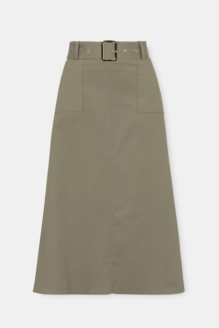 Tiffany Production Pamučna midi suknja sa kaišem