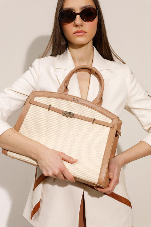 Tiffany Production Elegantna torba sa kombinacijom materijala