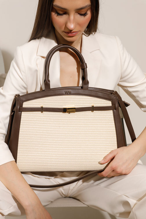 Elegantna torba sa kombinacijom materijala Tiffany Production