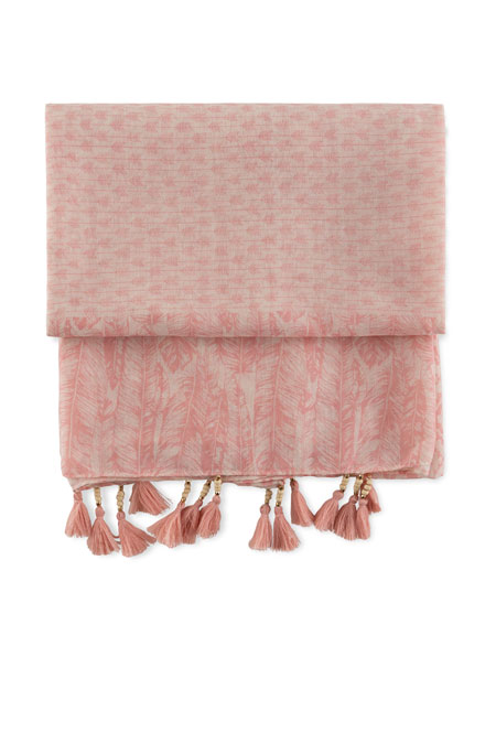 Tiffany Production Roze ešarpa sa diskretnim motivima