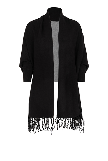 Tiffany Production Crni pončo sa resama