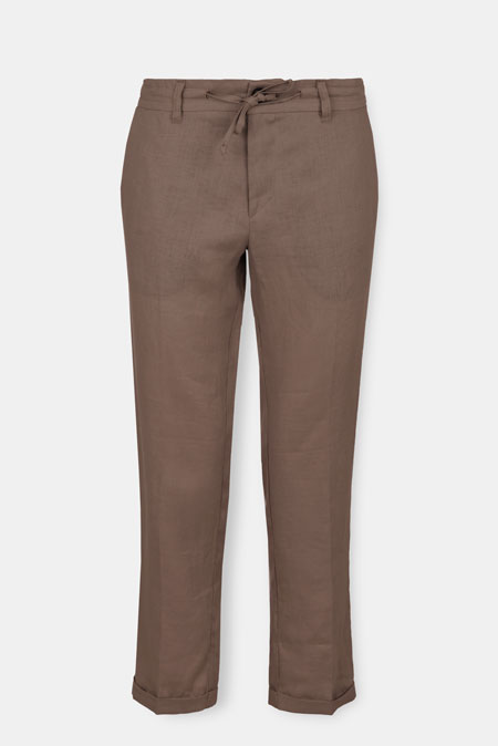 Tiffany Production Lanene muške pantalone sa učkurom