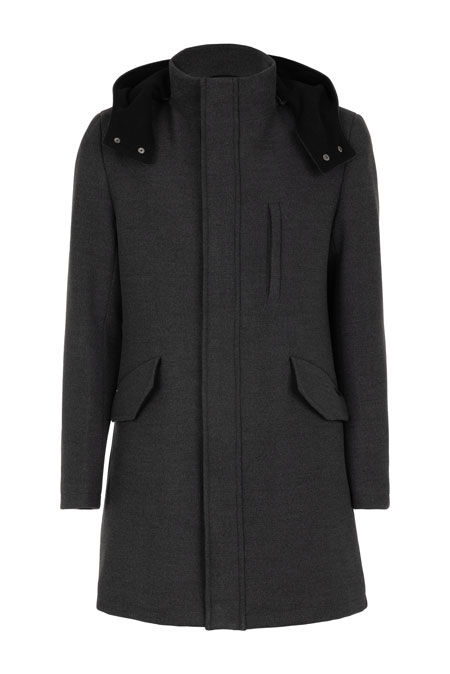 Muški kaput sa uklonjivom kapuljačom i visokom kragnom Tiffany Production