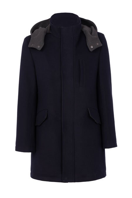 Muški kaput sa uklonjivom kapuljačom i visokom kragnom Tiffany Production