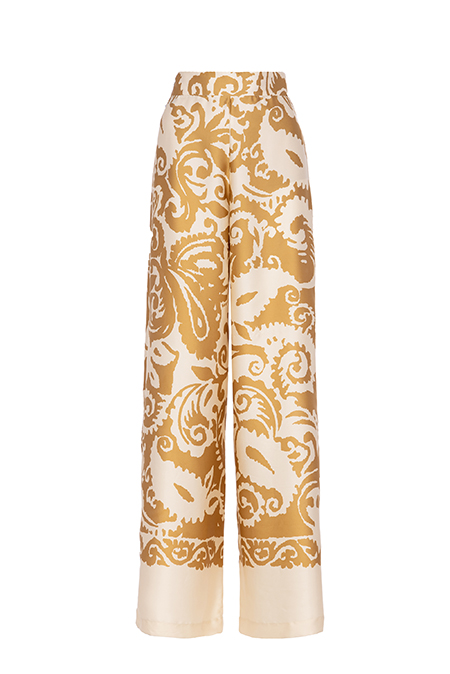 Pantalone širokih nogavica u dezenu od viskoze Tiffany Production