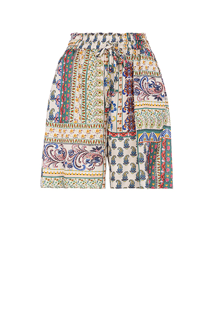 Ženski šorts elastičnog struka u dezenu Tiffany Production