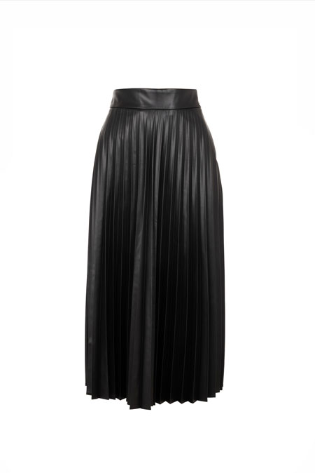 Tiffany Production Plisirana midi suknja od eko kože