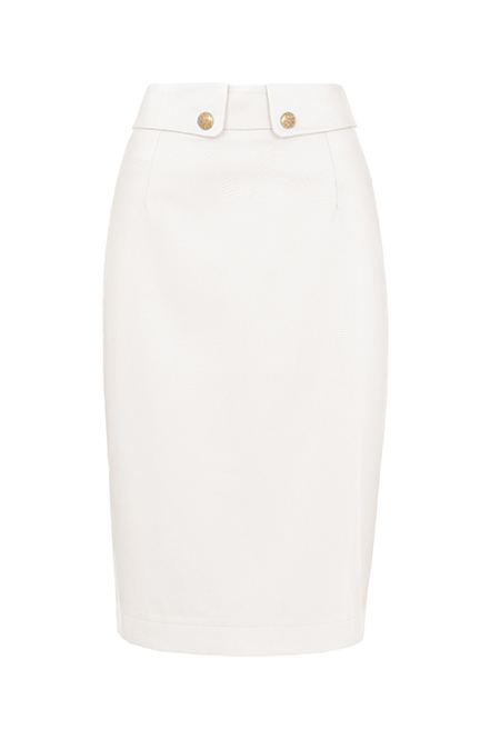 Tiffany Production Ženska midi suknja od pamuka sa ukrasnim dugmićima