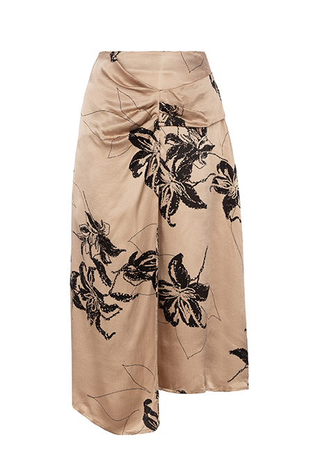 Tiffany Production Asimetrična suknja sa drapiranim delom na prednjoj strani u dezenu