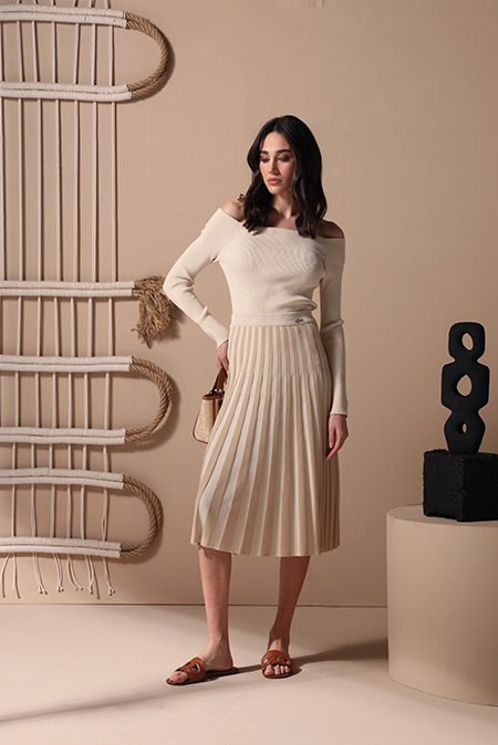 Tiffany Production Ženska plisirana suknja midi dužine