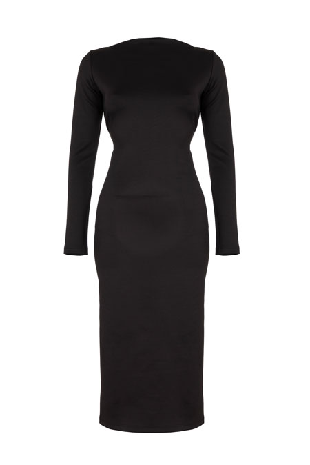 Midi haljina dugih rukava sa bočnim šlicem Tiffany Production