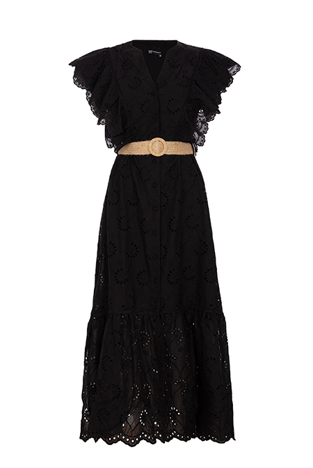 Tiffany Production Midi haljina od veza sa karner rukavima